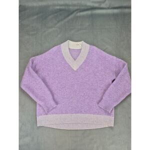 Lululemon Alpaca Blend Cozy Oversized V-Neck Heather Lavender Purple Sweater S